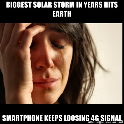 Solar Storm causes First World Problem