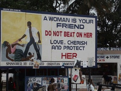  "how to take care of a woman" sign.Unbelievable in 2009.