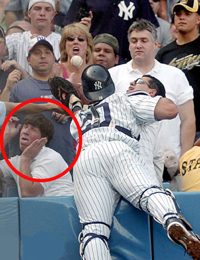 Gay guy at a baseball game