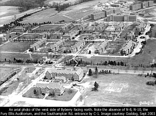An arial photo of the west side of Byberry, facing north