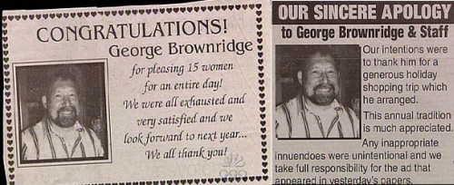 Poor old Mr. Brownridge; I really feel sorry for that guy...NOT!!!