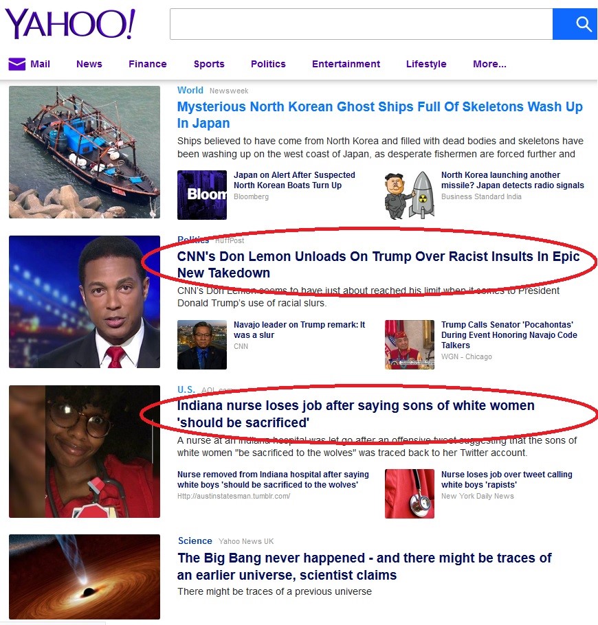 The Things I see come up on my Yahoo! Feed