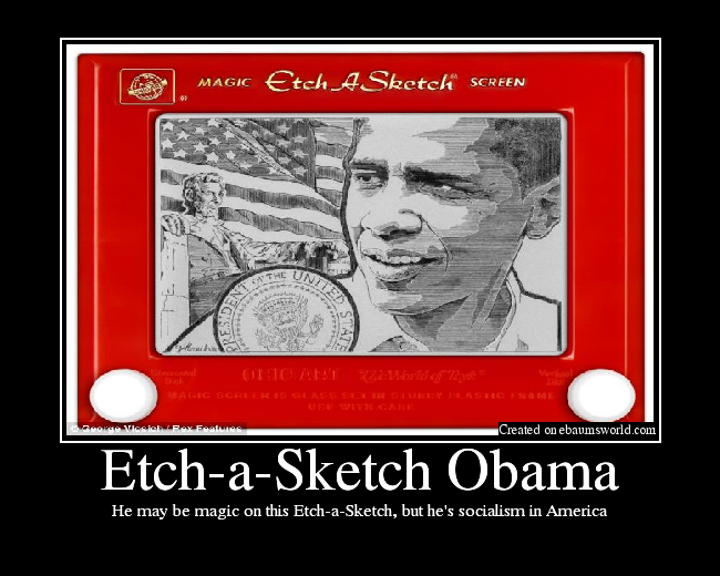 He may be magic on this Etch-a-Sketch, but he's socialism in America