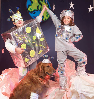 Orphans with Dog in Space
