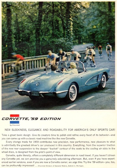 <br>1959 Corvette.<br><br>Sports Illustrated; January 12, 1959.<br><br><a href=http://graphic-design.tjs-labs.com/show-picture.php?id=1114706792&size=FULL>Click here to view a full-size readable image.</a>
