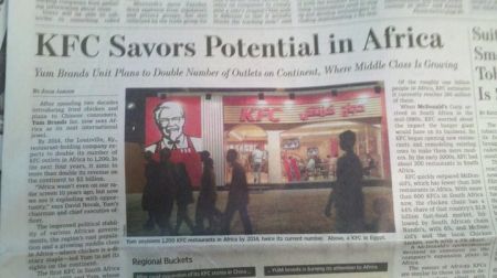 newspaper - Kfc Savors Potential in Africa Sm oring um Brands mit Pato Double Number of Outlets an online. Wher Middle Col Tol Is Regional Budits