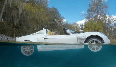 The First Swimming Car