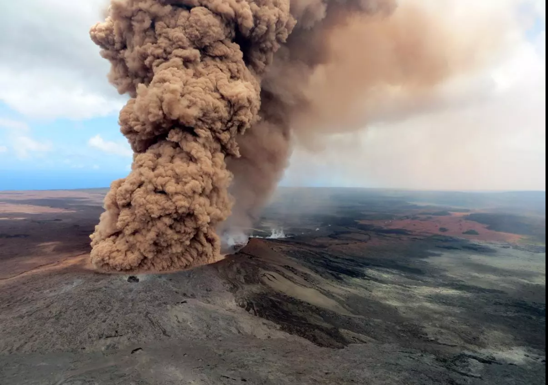 Active crater near the summit of Kilauea.
