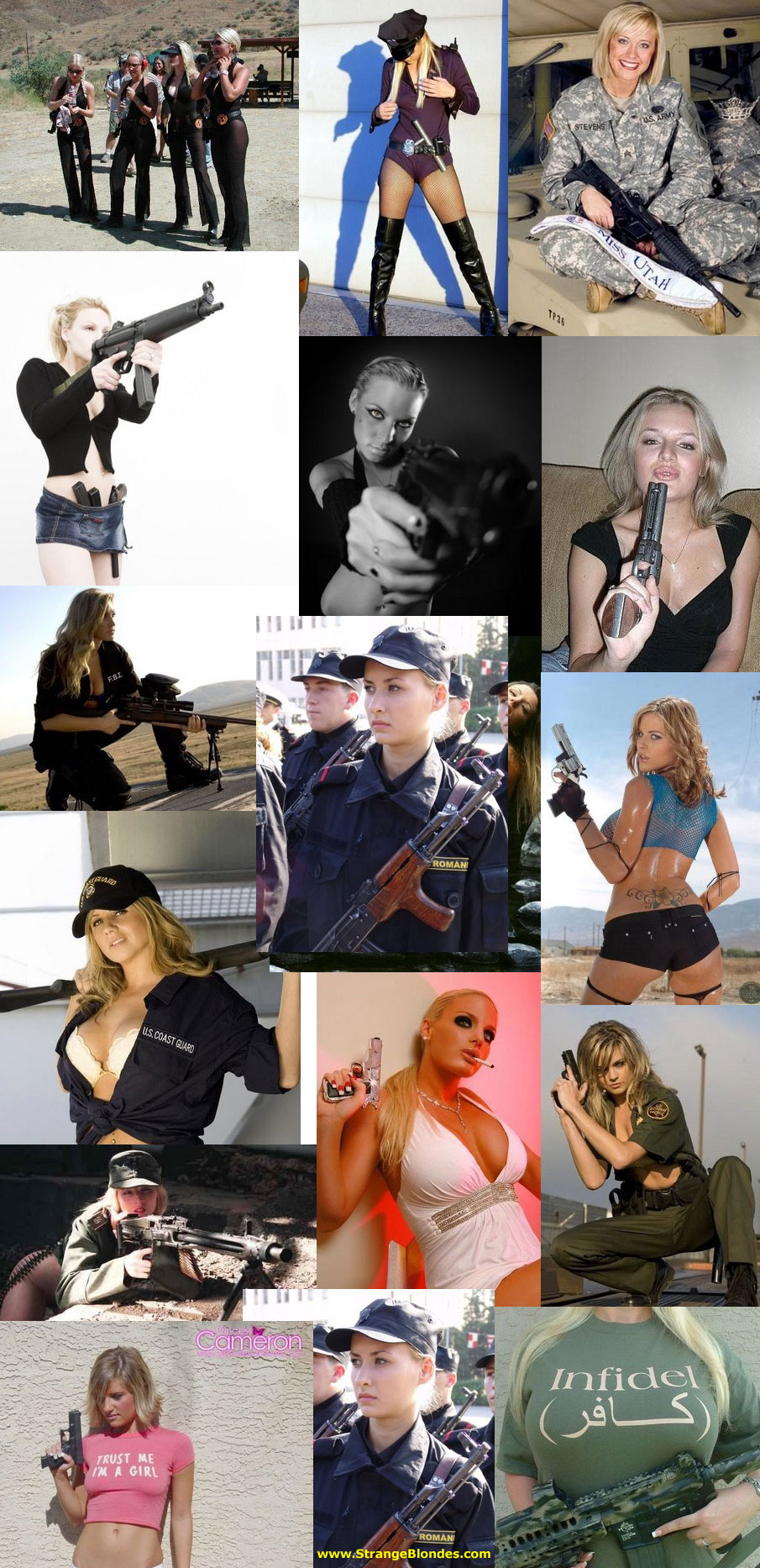 HOT BLONDES WITH BIG GUNS AND FIREARMS