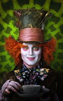 Johnny Depp is shown as the Mad Hatter