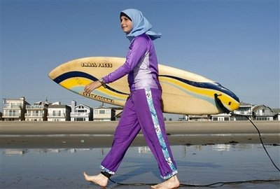Swimwear designed for Muslim women.Just too sexy for the beach.