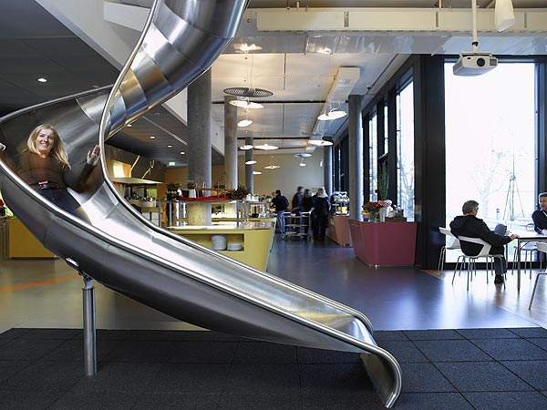 A slide allows quick access from  different floors ... 