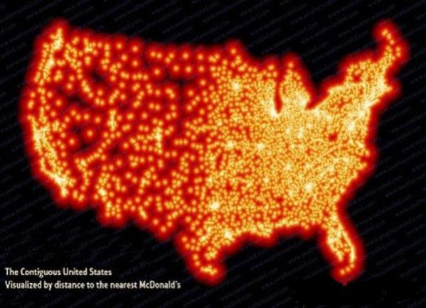 McDonalds has slowly taken over the United States 
