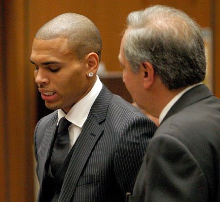 Chris Brown  two felonies of assault 