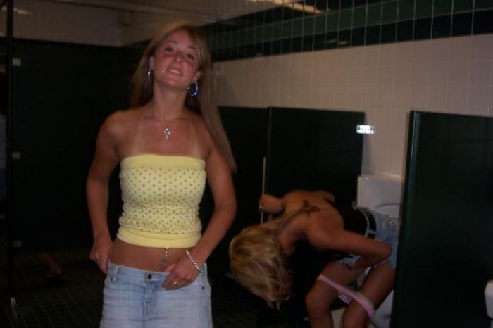 Girls using the Mens Room