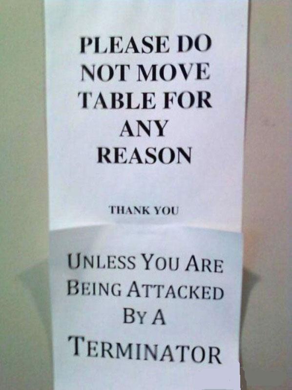 Please do not remove the table.They do not want you to take this table.