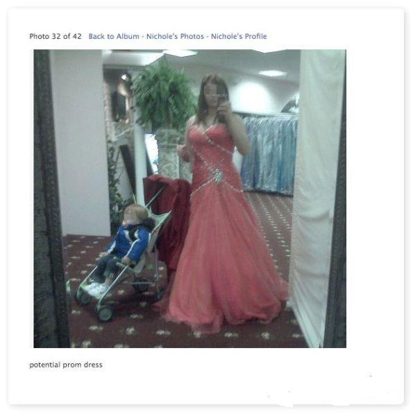 Nice prom dress, she just needs to make sure she has a baby sitter that night. 
