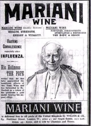 Pope Leo XIII used to carry one bottle with him all the time. 