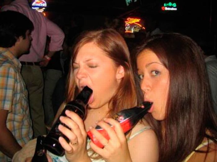 Girls Drinking and Having Fun