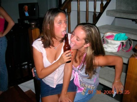 Girls Drinking and Having Fun