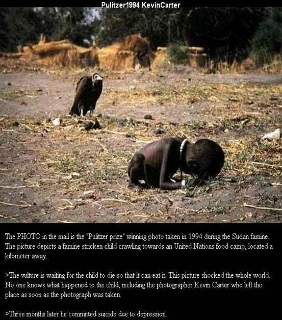 This vulture waits for this child to die so it can eat it