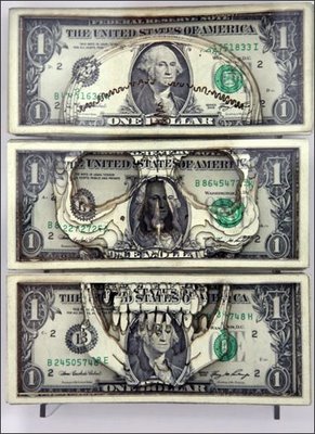 One Dollar Paper Carvings