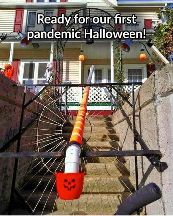 halloween candy slide - Ready for our first pandemic Halloween!