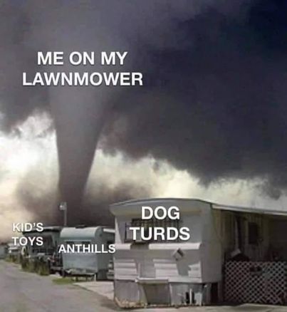 tornado - Me On My Lawnmower Kid'S Toys Dog Turds Anthills
