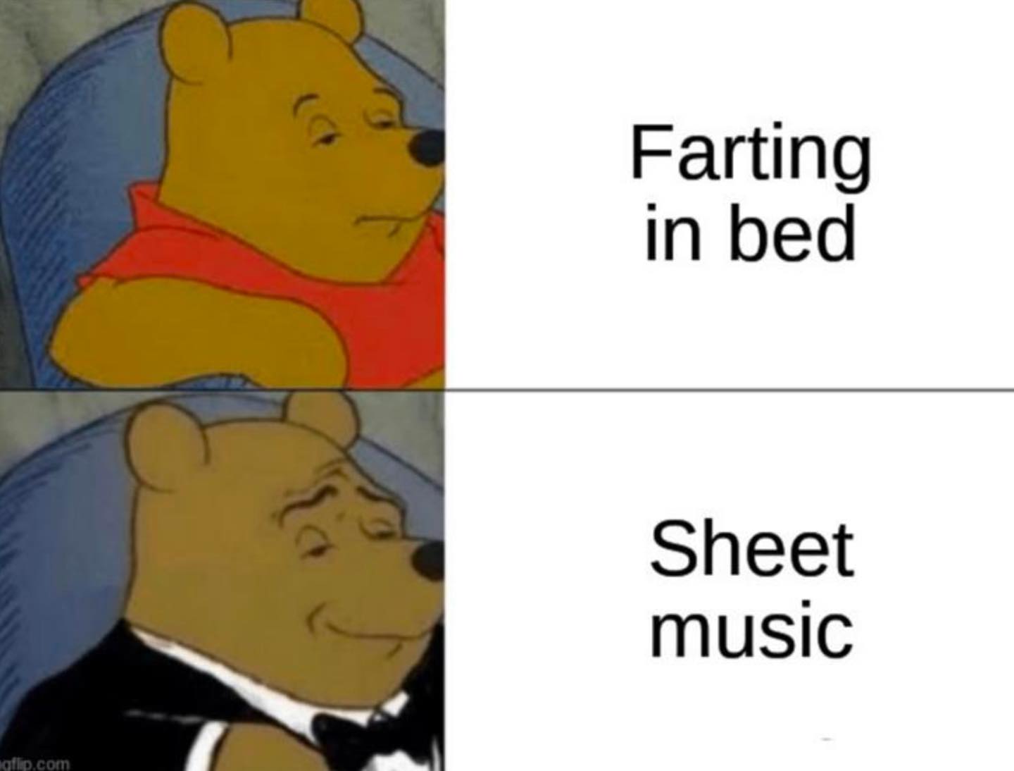 increasingly verbose meme - Farting in bed Sheet music gflip.com