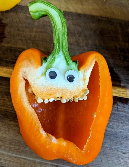 fun randoms - bell peppers with googly eyes