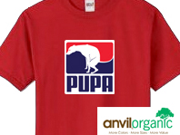 This is the American Pupa, it's organic cotton, comes in black, navy, red, and brown. they are only 22.00.

www.pupa-wear.com