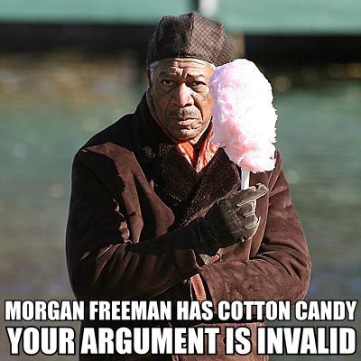 Because Morgan Freeman has cotton candy.