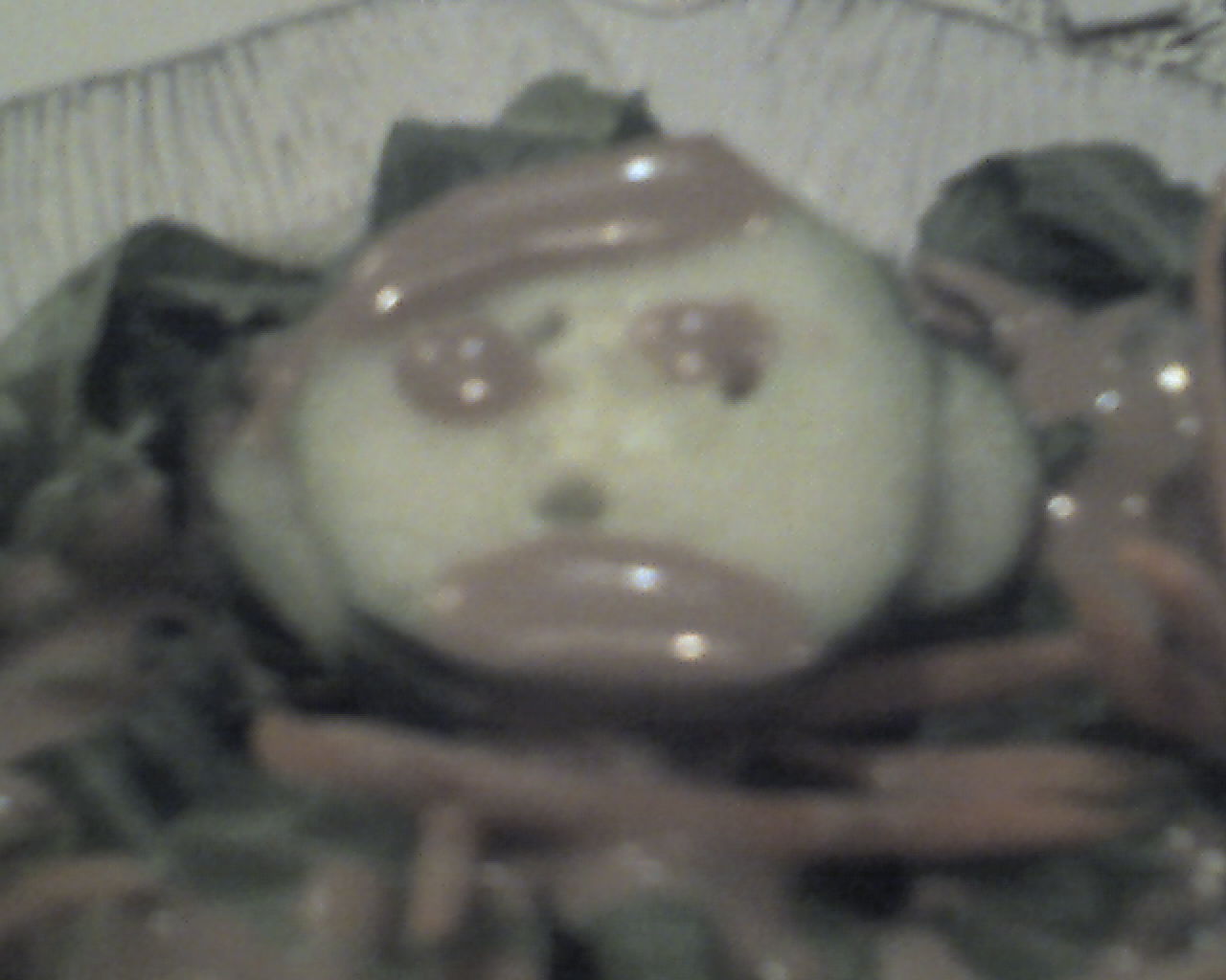 This is my salad after the French dressing. I looked down and Mr. Bill appeared.