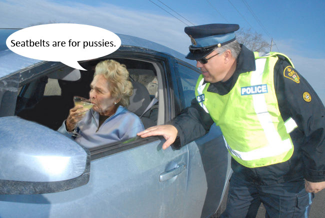car - Seatbelts are for pussies. Police
