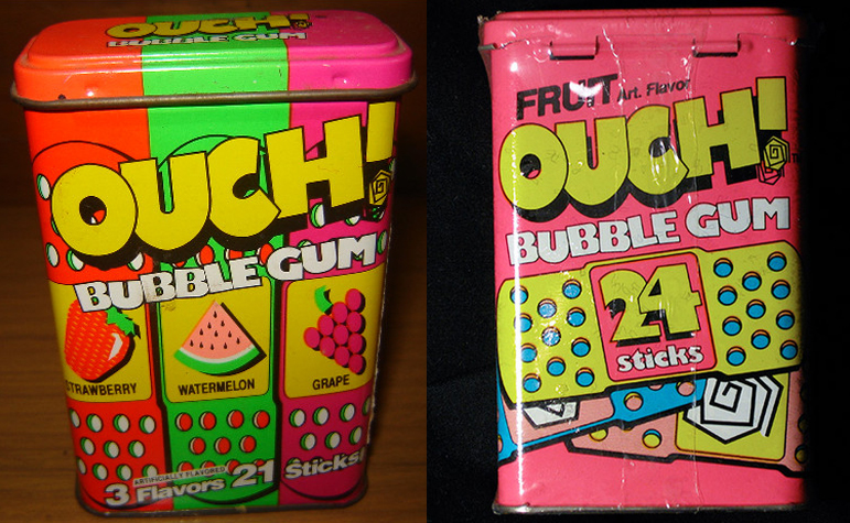 90s candies - Erun. Flavo Ouch Bubble Gum Le Gum Btrr sticks Trawberry Watermelon Grape "Ooooooo 3 Flavors 21 Sticks