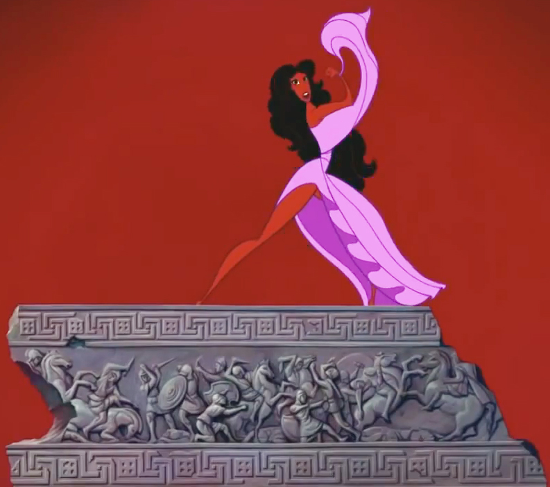 When the Muses are singing in Disneys Hercules, you can see up the Muses dress