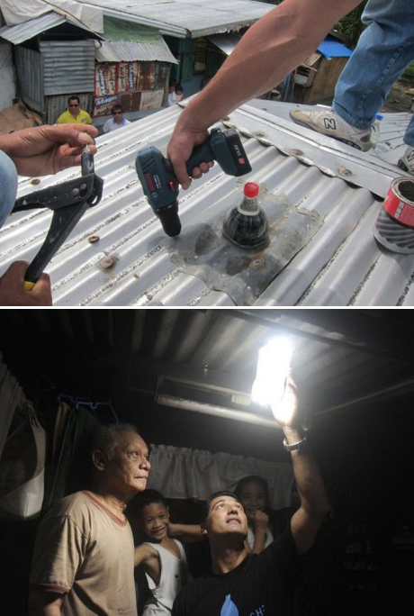 Solar Bottle Light. Innovation to solve the unending problems with regards to power shortage in the Philippines.