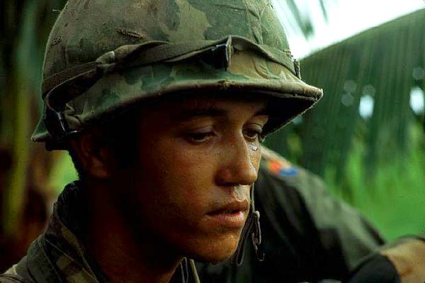 A moved US soldier from the 9th Division at Tan An, Vietnam 1968. He has received three Purple Heart decorations.