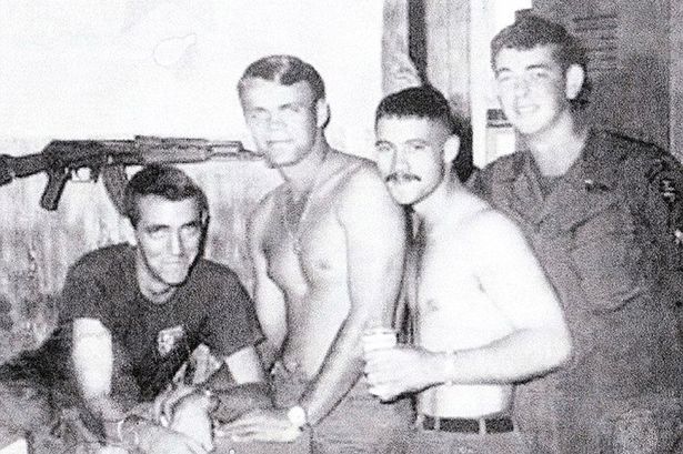 Special Forces Green Beret Master Sgt. John Hartley Robertson (far left) 1968 - the year he was declared missing after his helicopter crashed.