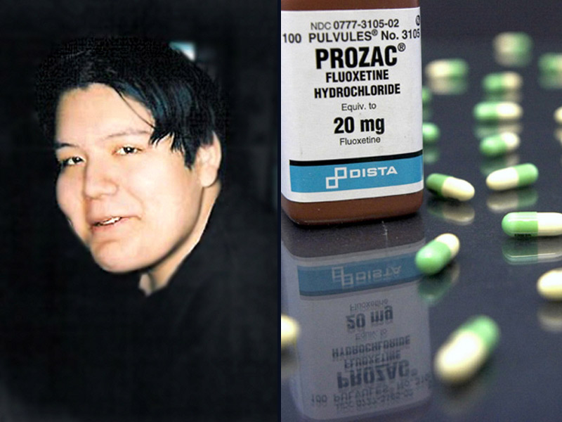 Jeff Weise: Prozac. 
March 21, 2005: 16-year-old Jeff Weise, shot and killed his grandparents, then went to his school on the Red Lake Indian Reservation where he shot and killed 5 students, 1 security guard, 1 teacher, and wounded 7 before killing himself. Prozac was found in his system.