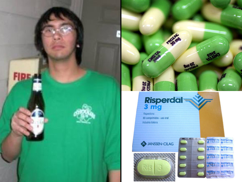 Aaron Ybarra: Prozac and Risperdal.  
June 5, 2014: 26-year old Ybarra, opened fire with a shotgun at Seattle Pacific University, killing one student and wounding two others. Ybarra reported that he had been prescribed the antidepressant Prozac and antipsychotic Risperdal.