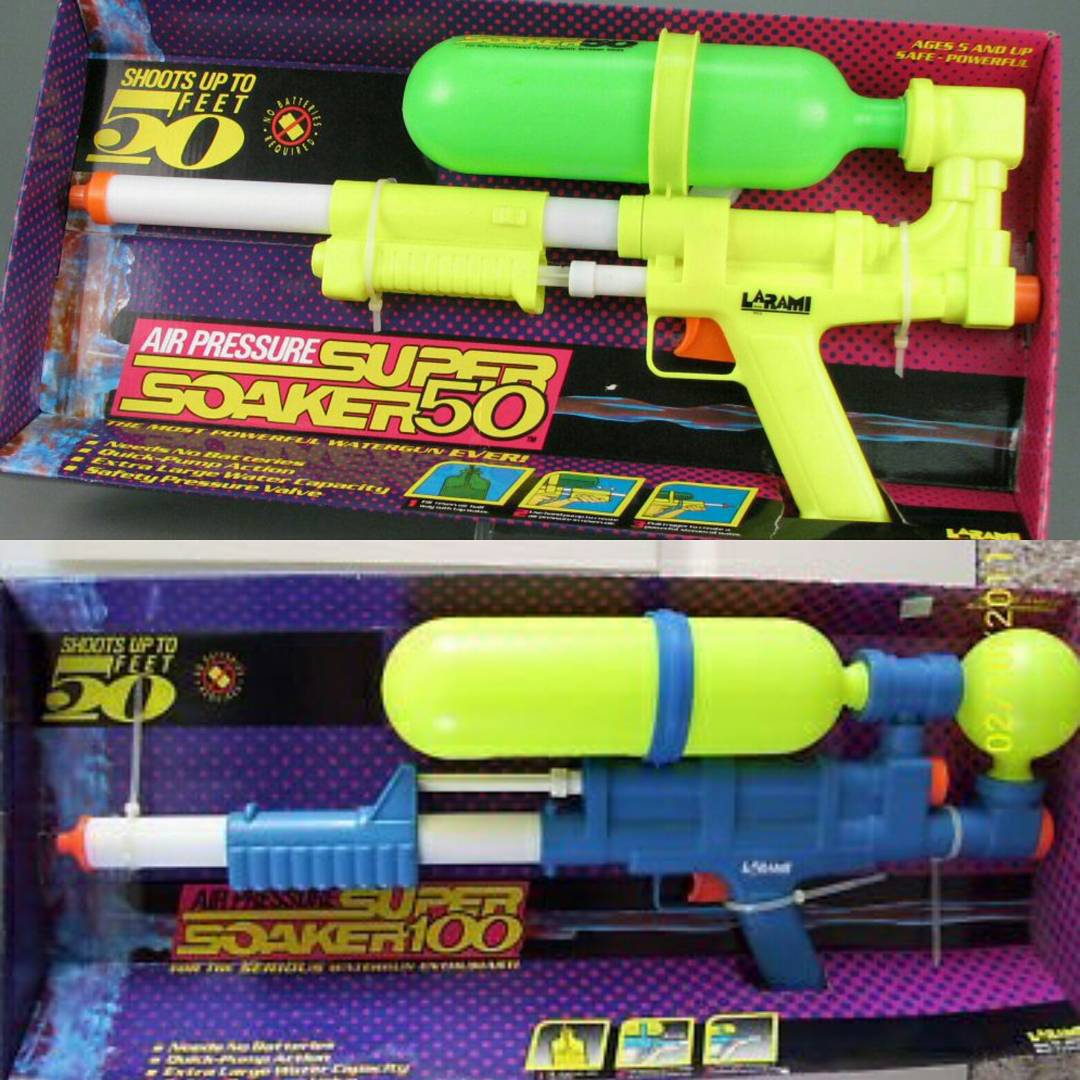 Super Soaker - This was THE water gun of the 90s. This was from a time where playing with fake guns of the water variety was encouraged, and if you didn’t have one of these, you were SOAKED.