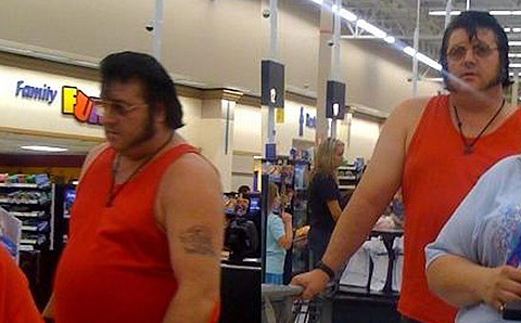 Two Elvises? Only at Elvis conventions, Vegas, and WalMart. Yeah, it's the same guy. I'm a moron, and I freely admit to it