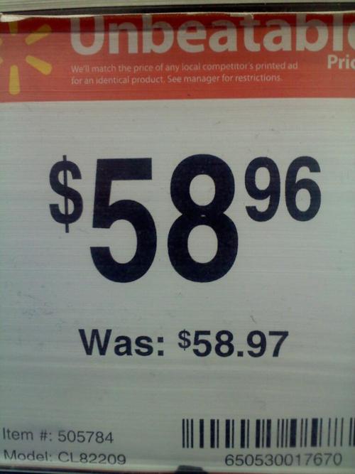 Yet another excellent example of WalMart's willingness to save you money.