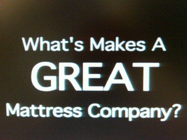 At the beginning of a mattress for Sleepy's Mattresses, this is the text that was in the opening frame of the ad.

Note, if you don't get it at first because some people I've shown this to didn't, read the first word again.