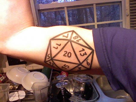 Check it out -- if I jiggle my arm it looks like the die is rolling!