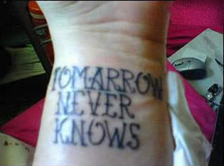 Tomarrow never knows how to spell tomorrow right