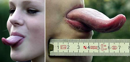 Annika Irmler World's Longest Female Tongue --2.7 inchese