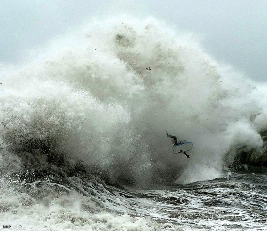 Surfers Wiped Out By Gigantic Waves