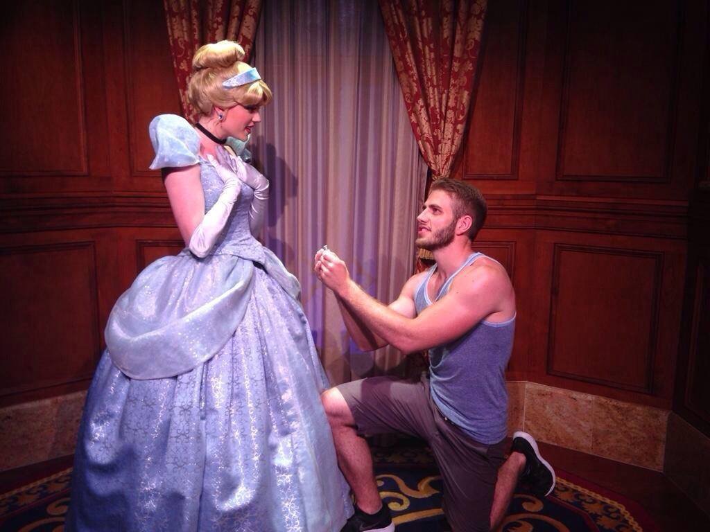 Guy proposes to various disney charactors.